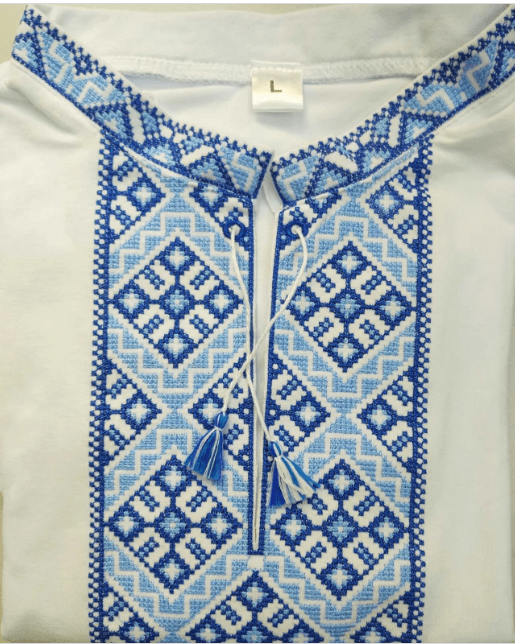 Men's embroidered shirt Cossack blue