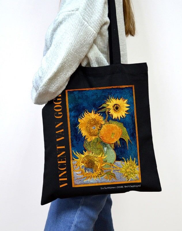 Екошопер чорний «VINCENT VAN GOGH. Соняшники»
