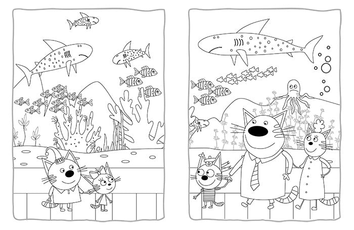 Книга Три коти. Пригодницькі розмальовки. Нумо до справи! (У)Kids-E-Cat