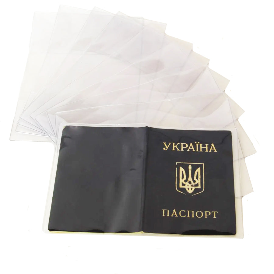 Обкладинка для паспорта, 130х184 мм, прозора, ПВХ