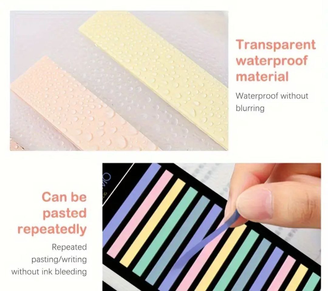 Transparent, waterproof markers with a sticky base