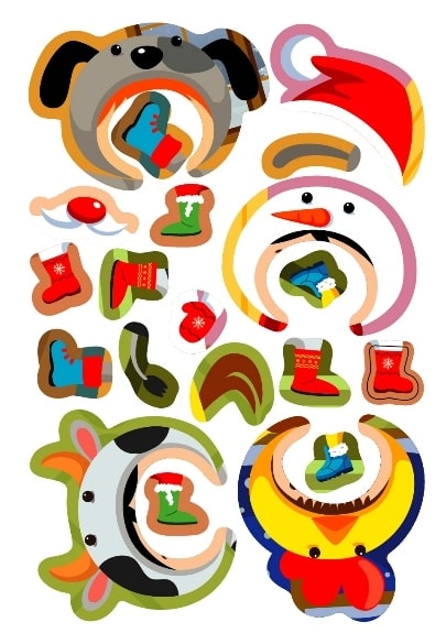 Новорічні пригоди. Наліпки-одягалки. На святі Олена Чхайло